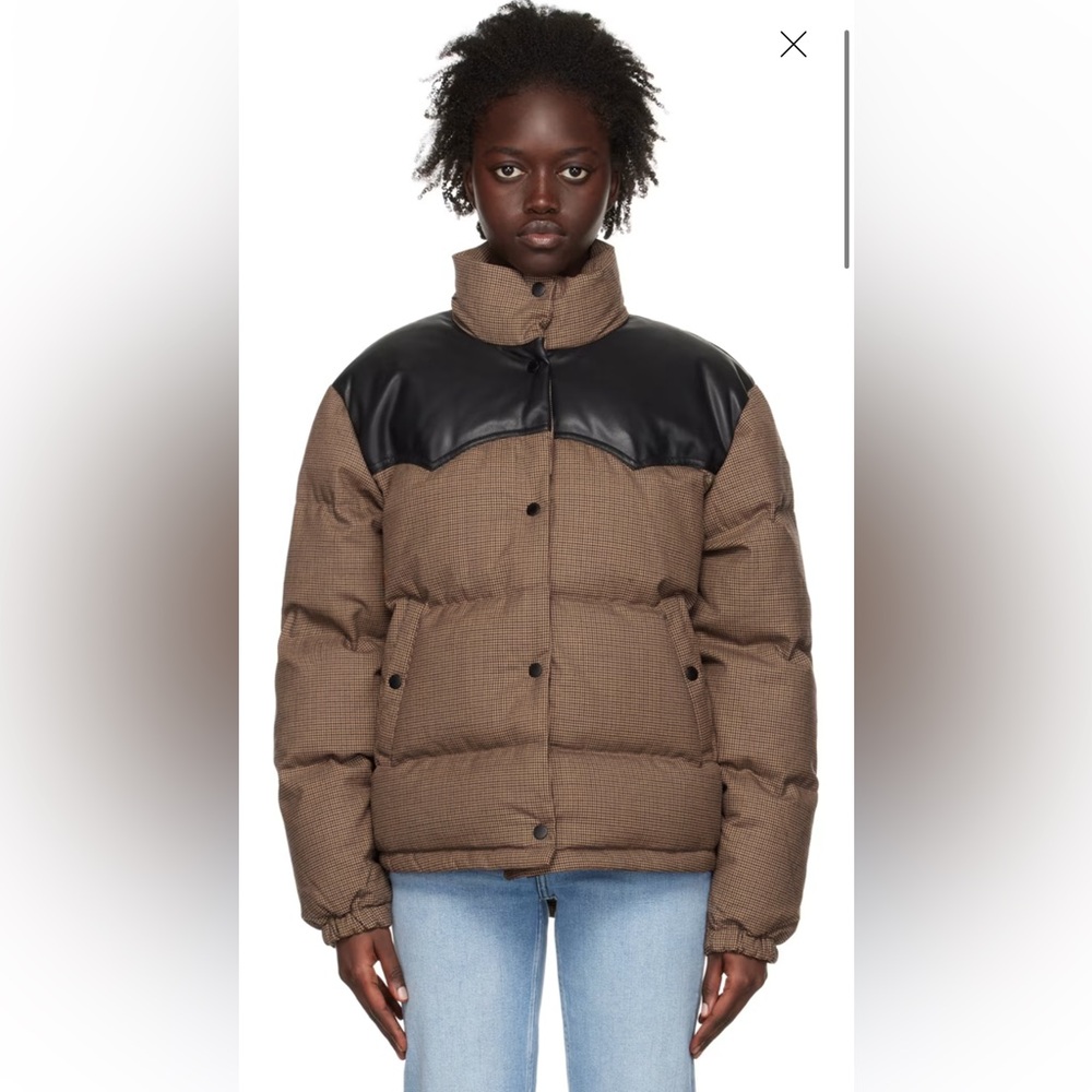 rag & bone wool brown Cal houndstooth down jacket size small - never worn